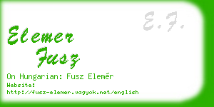 elemer fusz business card
